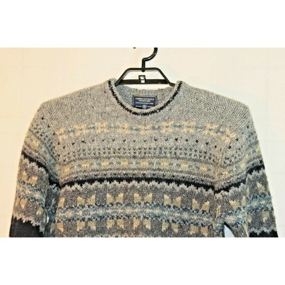 American Eagle Outfitters Vintage 100% Scottish Wool Pullover Sweater Size L - Picture 3 of 5